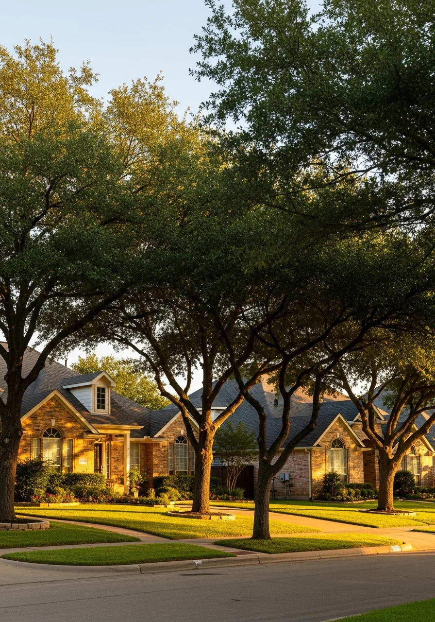 Denton residential neighborhood showing homes and green spaces typical of the community.